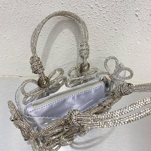 Clear Rhinestone Handbag for Women Crystal Evening Purses with Handle Glitter Ha - Picture 6 of 6